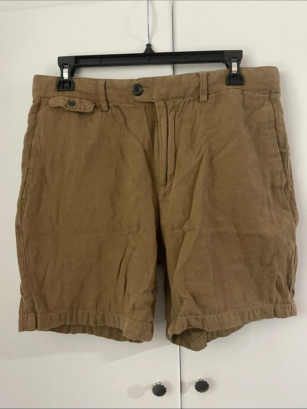 Banana Republic Tan Flat-Front Shorts